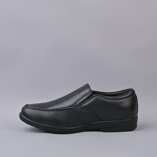 Alan Mens Leather Black Slip on Shoe