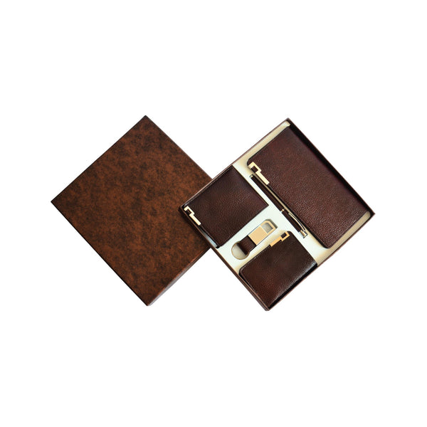 5-in-1 Gift Combo of Unisex Travel Wallet, Mens Wallet, Card Holder, Key Ring & Roller Pen