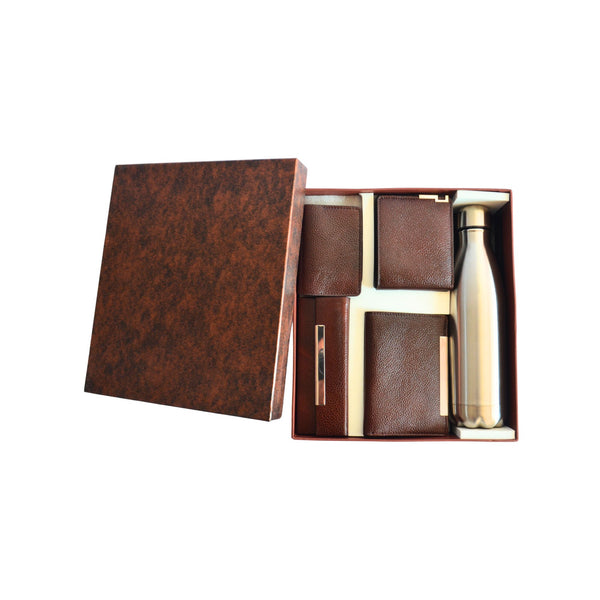 8-in-1 Combo of Reversible Belt, Travel Wallet, Notebook, Spectacle Case, Male Wallet, Card Holder, Key Ring & Metal Pen, Packed in Premium Gift Box