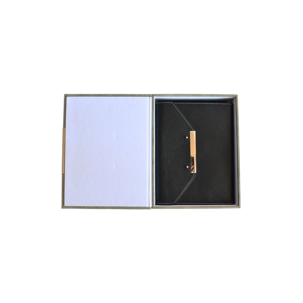 6-in-1 Gift Combo of Organiser Notebook, Sapectacle Case, Mens Wallet, Card Holder, Key Ring & Roller Pen