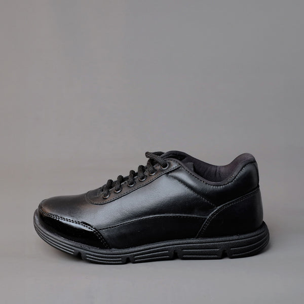 Black Genuine Leather School Shoes - Unisex