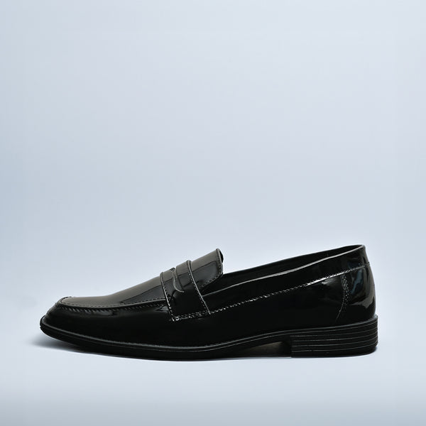 Black Patent Leather Designer Slip-on Shoes