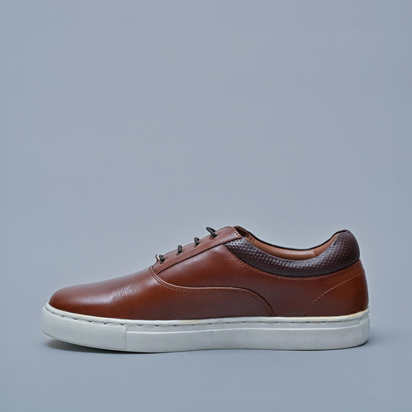 Brown Oxford Genuine Leather Sneakers