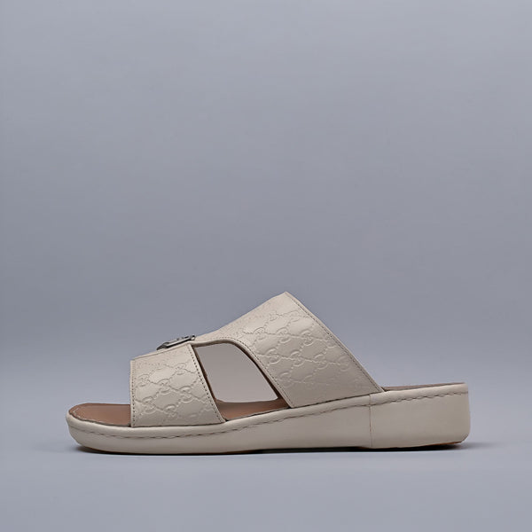 Genuine Leather Arabic Sandals White