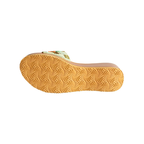 Colorful Thread Work Platform Slippers