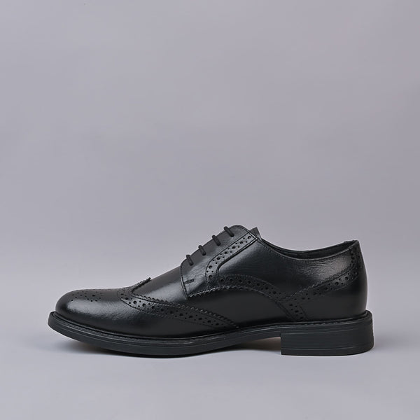 Liverpool Mens Oxford Leather Black Laceup Shoe