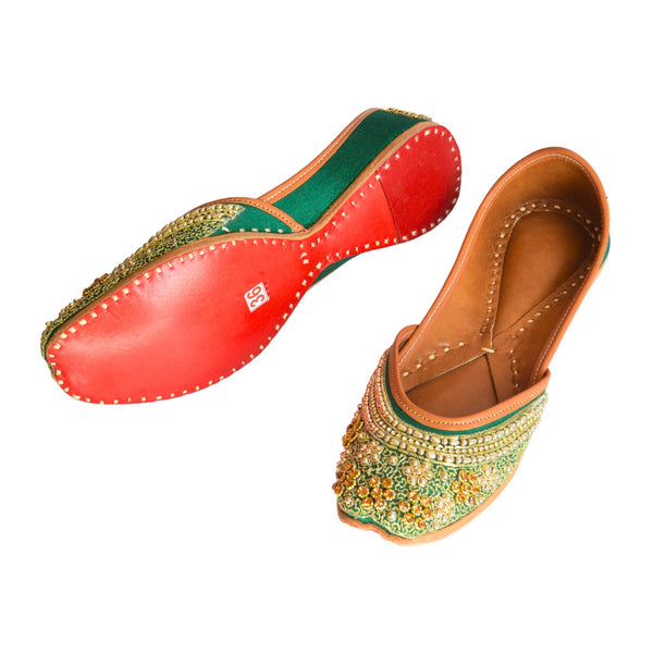 Green Color Punjabi Jutti