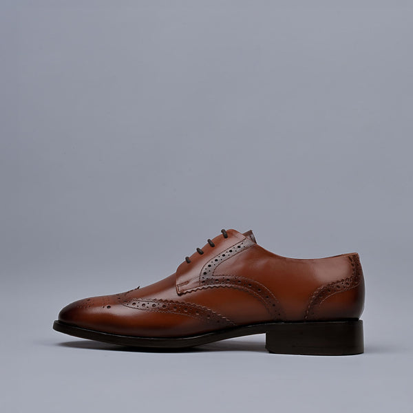 Tan Genuine Leather Derby Brogues