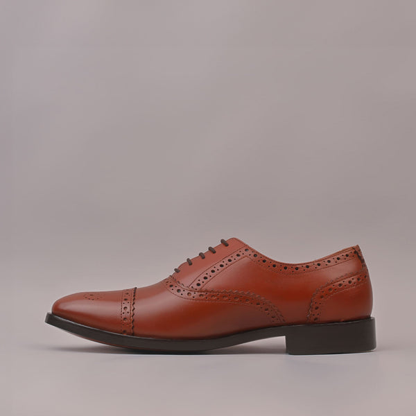 Tan Goodyear welted Genuine leather shoes for Men