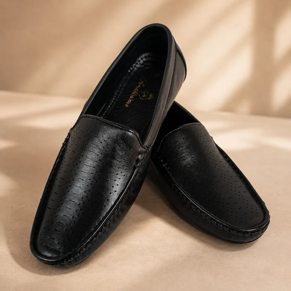 ARDEN - Boys Leather Black Moccasins