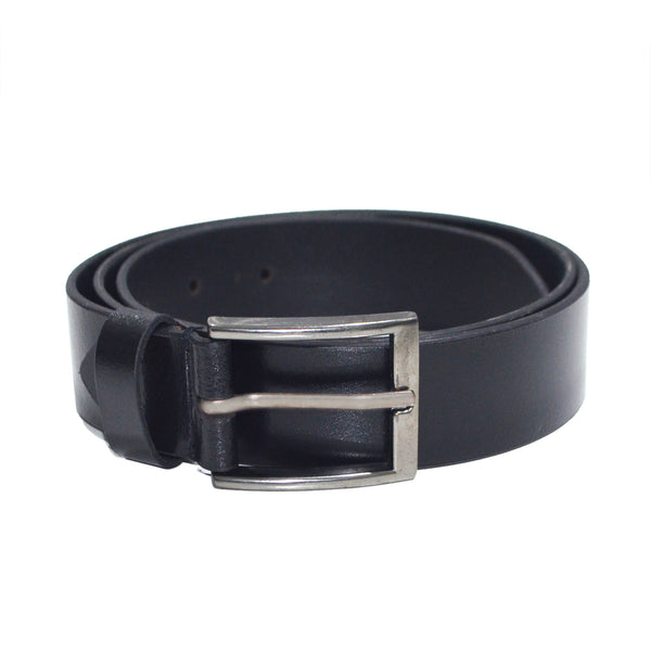 Black Formal Genuine Leather Belt With Zink Coted Buckle