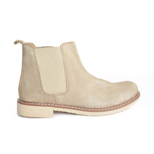 Classic Casual Beige Genuine Suede Leather Boots for Men