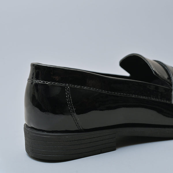 Black Patent Leather Designer Slip-on Shoes