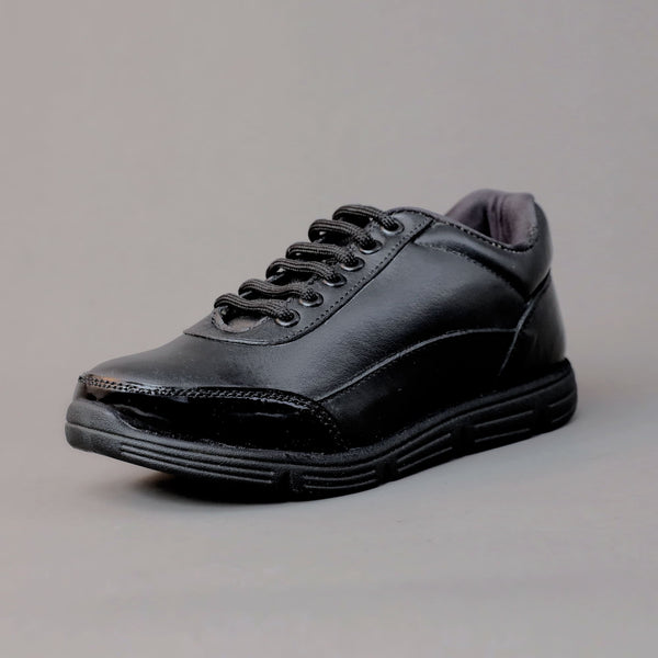 Black Genuine Leather School Shoes - Unisex