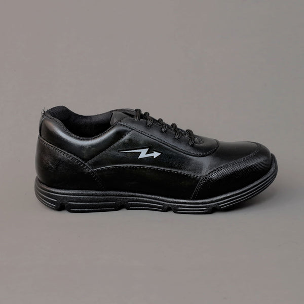 Black Genuine Leather School Shoes - Unisex