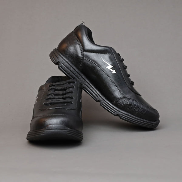 Black Genuine Leather School Shoes - Unisex