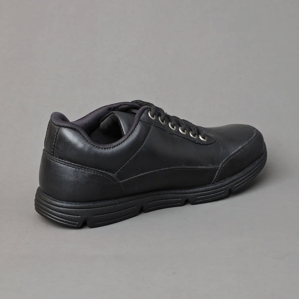 Black Genuine Leather School Shoes - Unisex