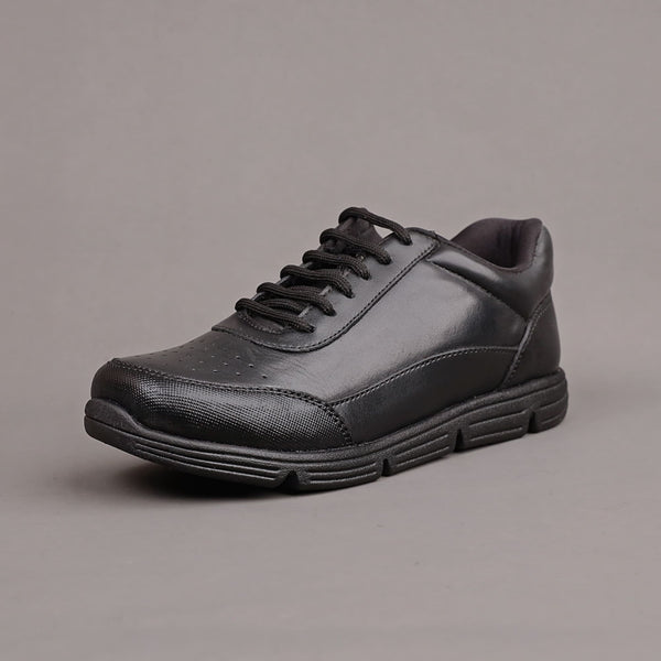 Black Genuine Leather School Shoes - Unisex