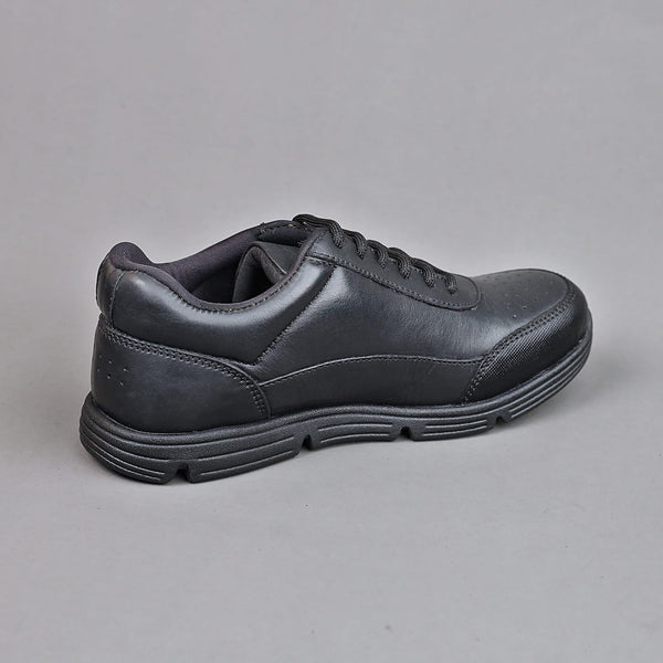 Black Genuine Leather School Shoes - Unisex