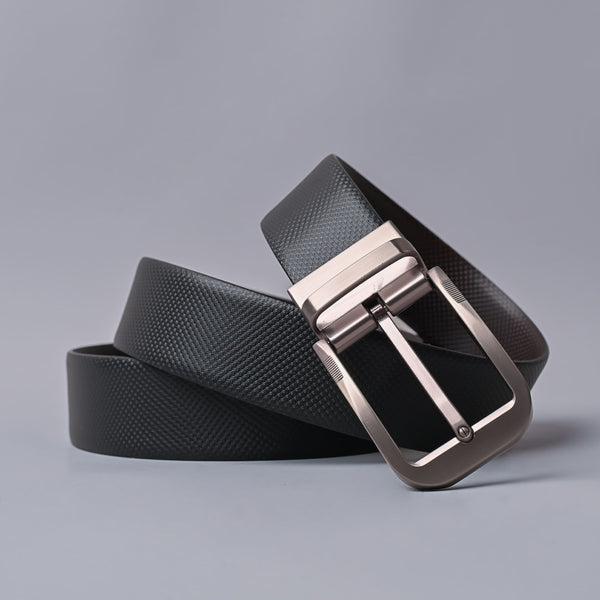 Men's Black Reversible Genuine Spanish Leather Belt - Nickel-Free Buckle