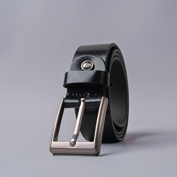 Men's Formal black Genuine Leather Belt - Nickel-Free Buckle