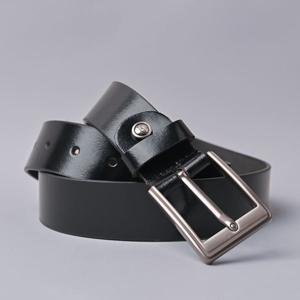 Men's Formal black Genuine Leather Belt - Nickel-Free Buckle