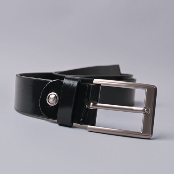 Men's Formal black Genuine Leather Belt - Nickel-Free Buckle