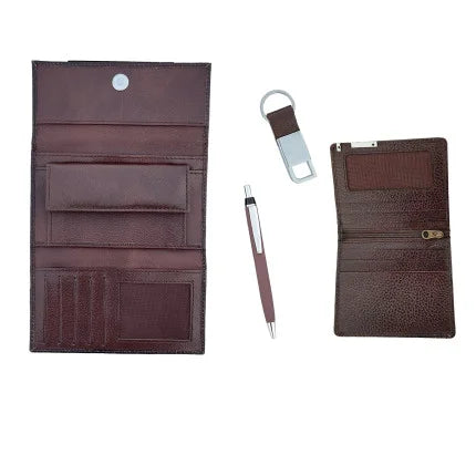 4-in-1 Combo of Female Wallet, Mini Unisex Wallet, Key Ring & Metal Pen