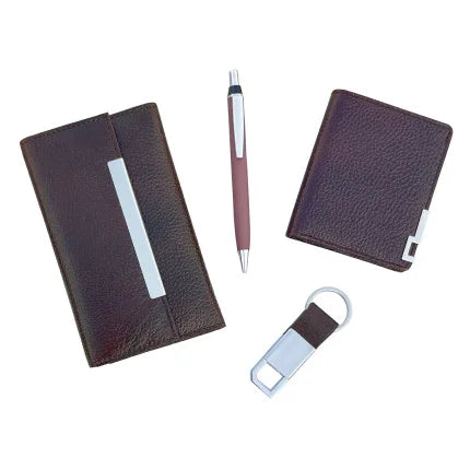 4-in-1 Combo of Female Wallet, Mini Unisex Wallet, Key Ring & Metal Pen