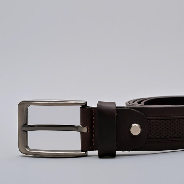 Mens Formal Genuine Leather Belt Brown