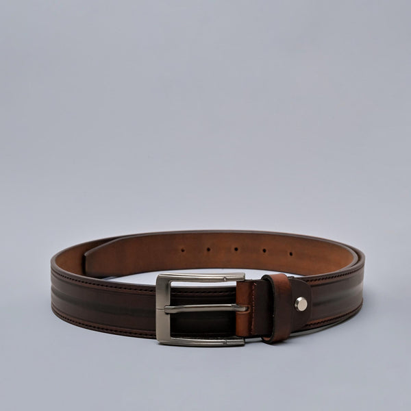 Mens Formal Genuine Leather Belt Brown