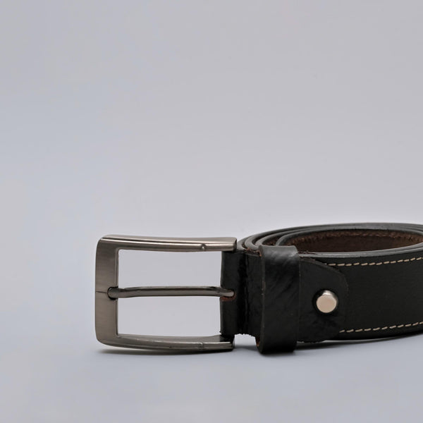 Mens Formal Genuine Leather Belt Black