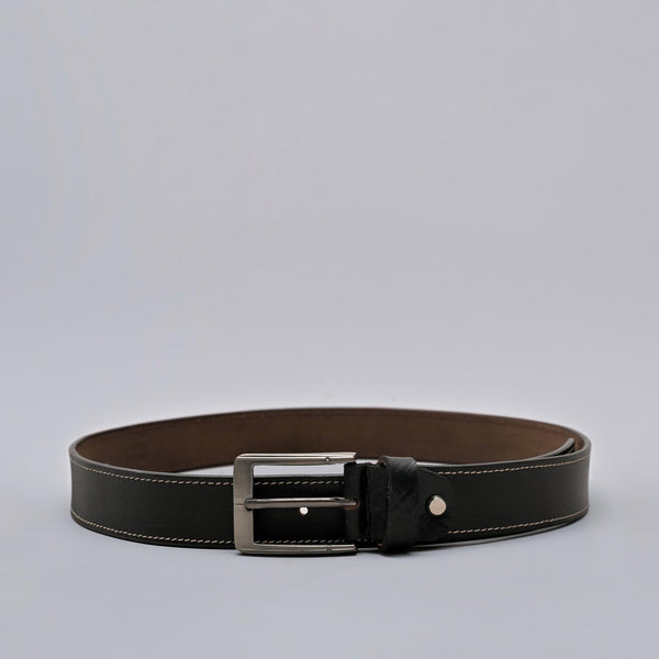 Mens Formal Genuine Leather Belt Black