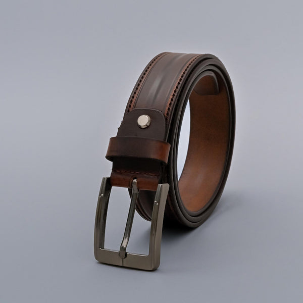 Mens Formal Genuine Leather Belt Brown