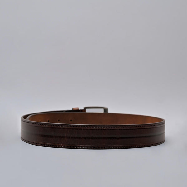 Mens Formal Genuine Leather Belt Brown