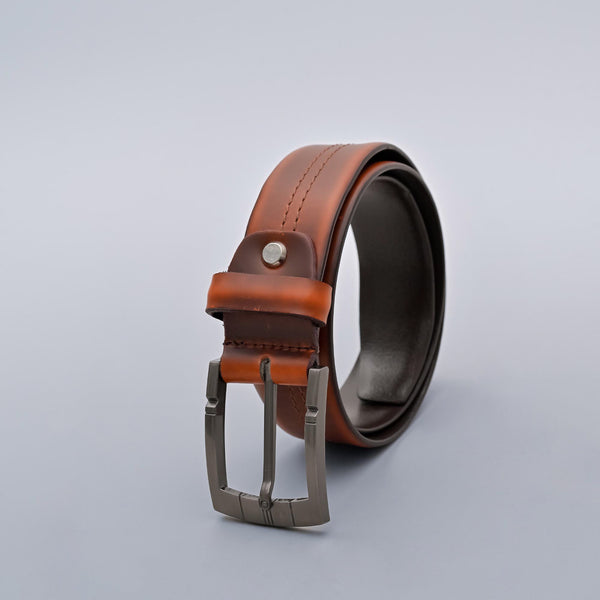 Tan Shaded Formal Genuine Leather Belt