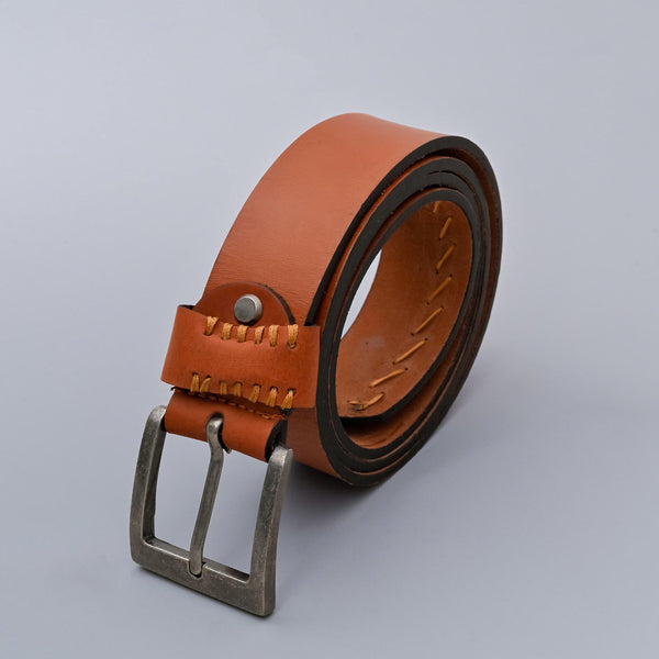 Tan Casual Genuine Leather Designer Belt