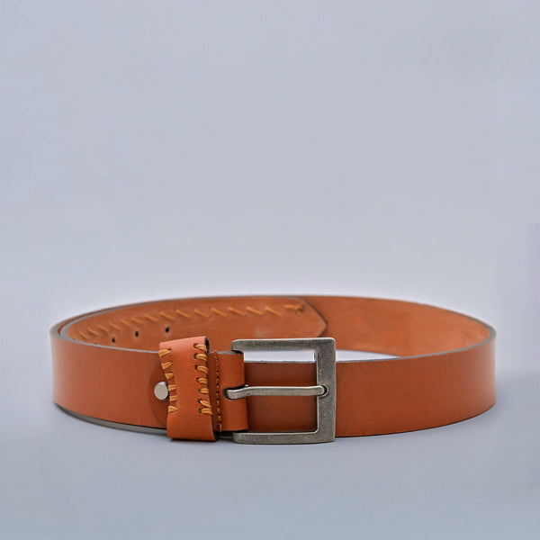 Tan Casual Genuine Leather Designer Belt