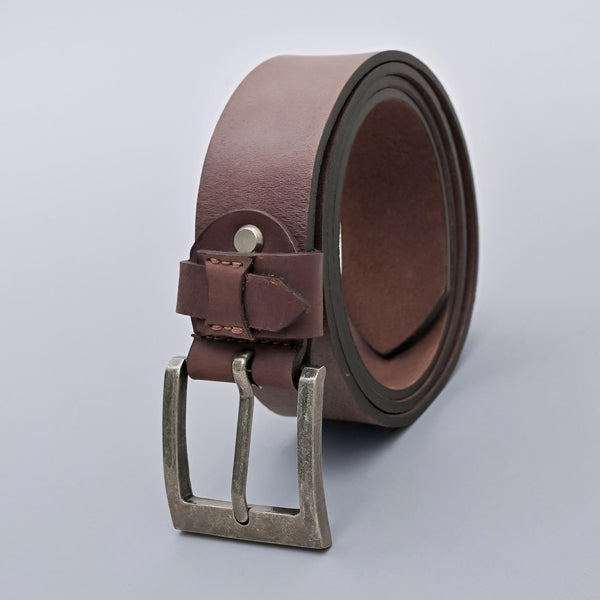 Brown Casual Antique Look Genuine Leather Belt