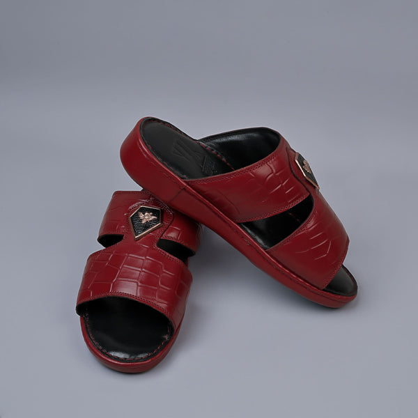 Genuine Leather Arabic Sandals Red