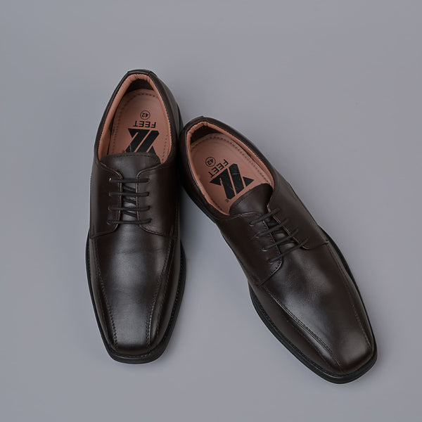 Dark Brown Genuine Leather Derby Shoes