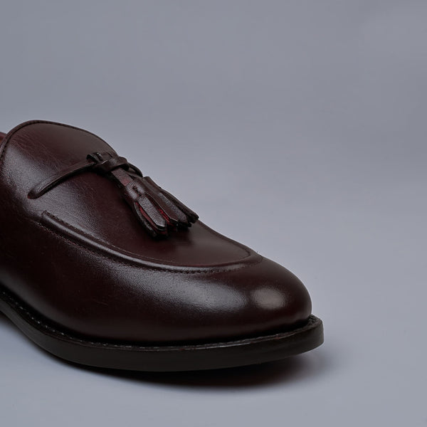 Brown Genuine Leather Tassel Loafers