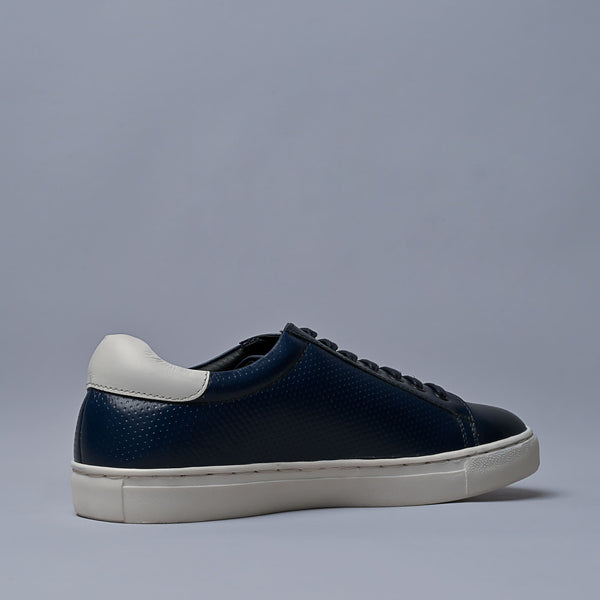 Navy Genuine Leather Designer Sneakers