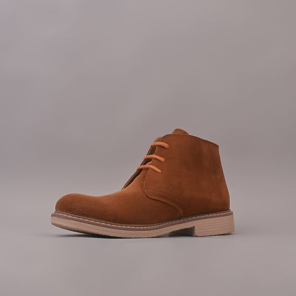 Classic Casual Tan Genuine Suede Leather Boots for Men