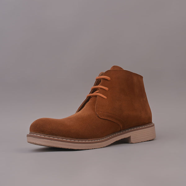 Classic Casual Tan Genuine Suede Leather Boots for Men