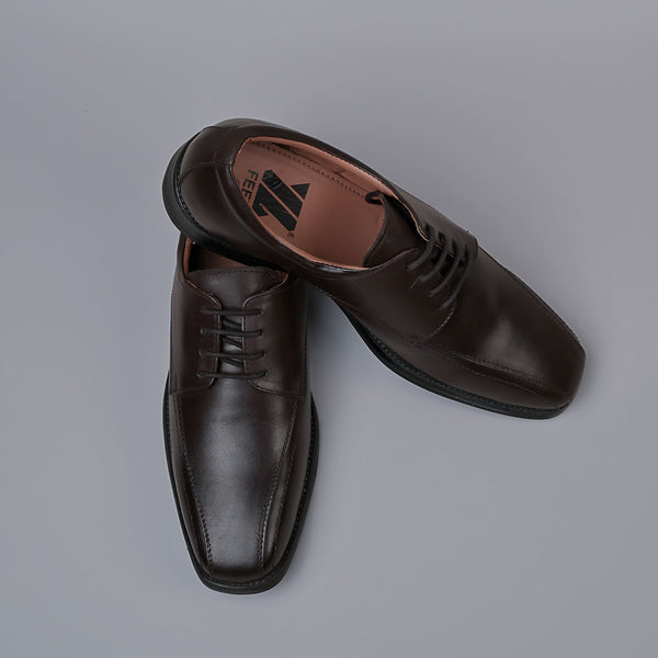 Dark Brown Genuine Leather Derby Shoes