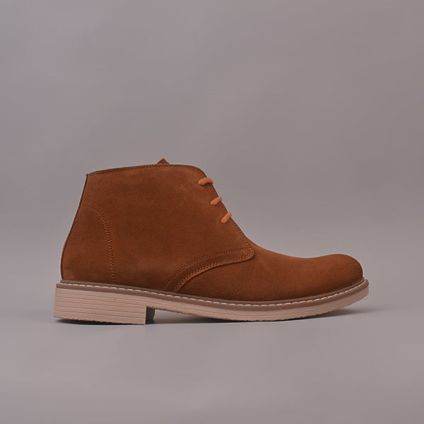 Classic Casual Tan Genuine Suede Leather Boots for Men