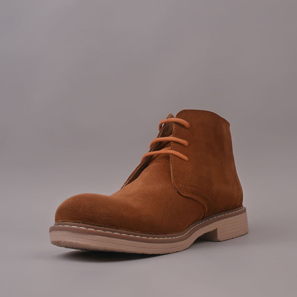 Classic Casual Tan Genuine Suede Leather Boots for Men