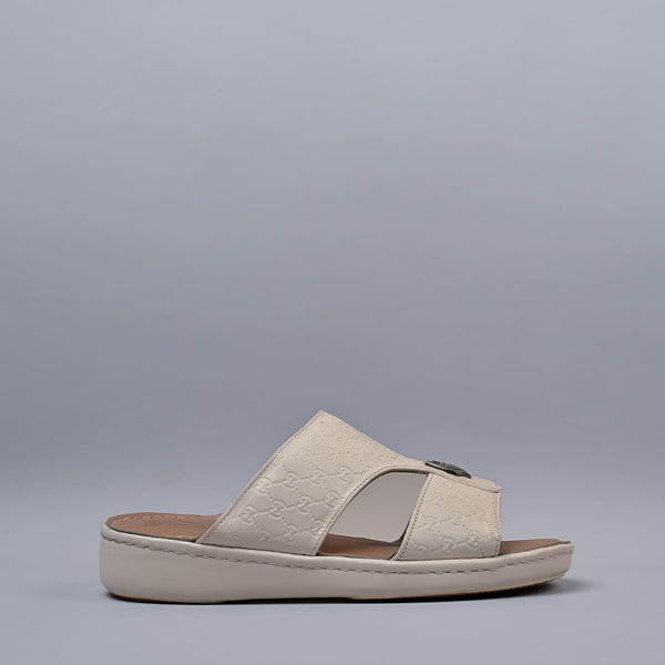 Genuine Leather Arabic Sandals White