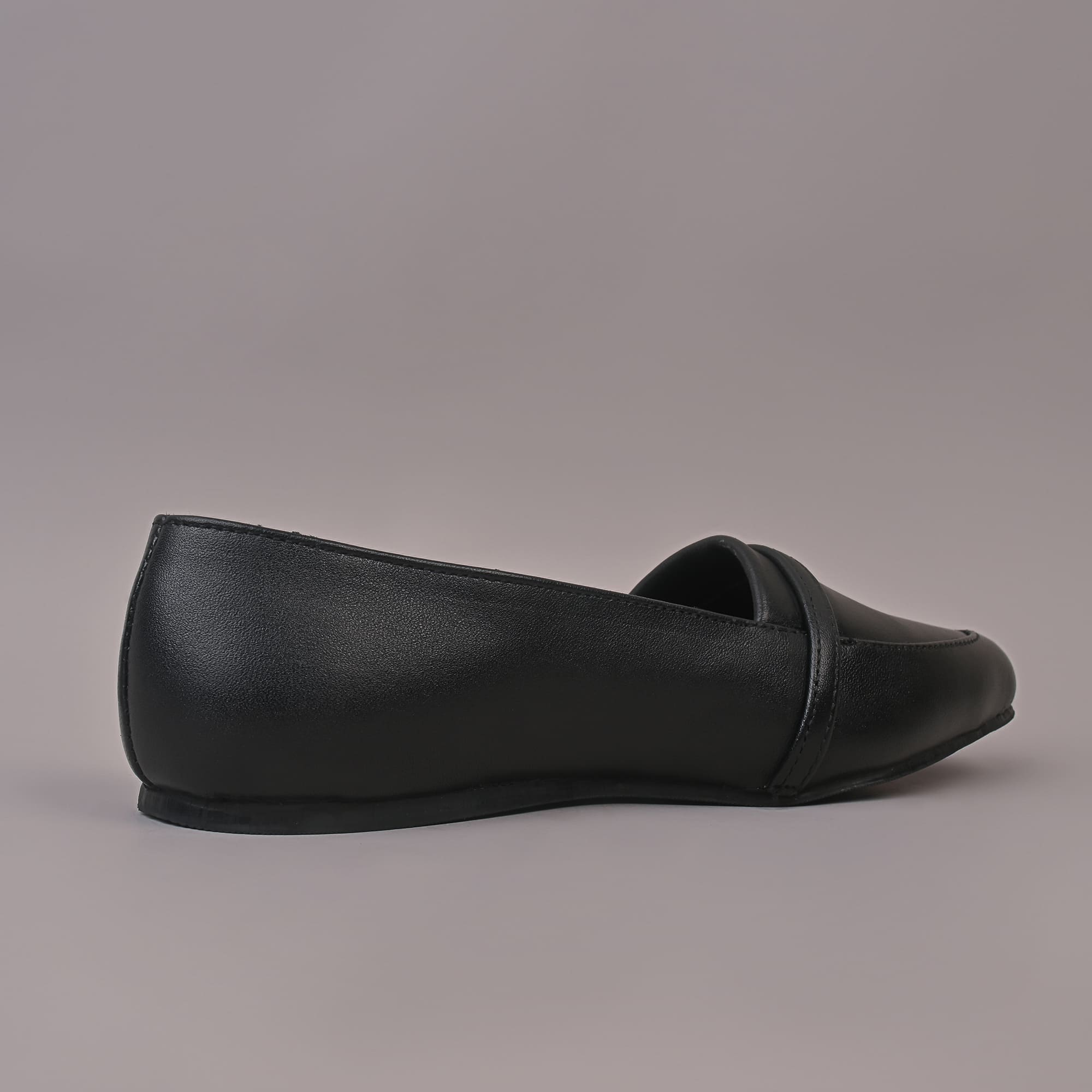 GLIDEA -Black Pointed Belly, Reliable Slip on School Shoes for Girls